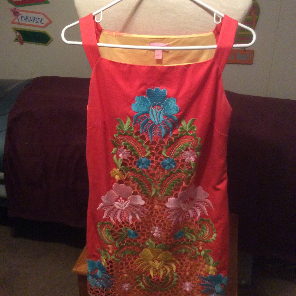 Lilly Pulitzer Red Sleeveless Sundress Square Neck